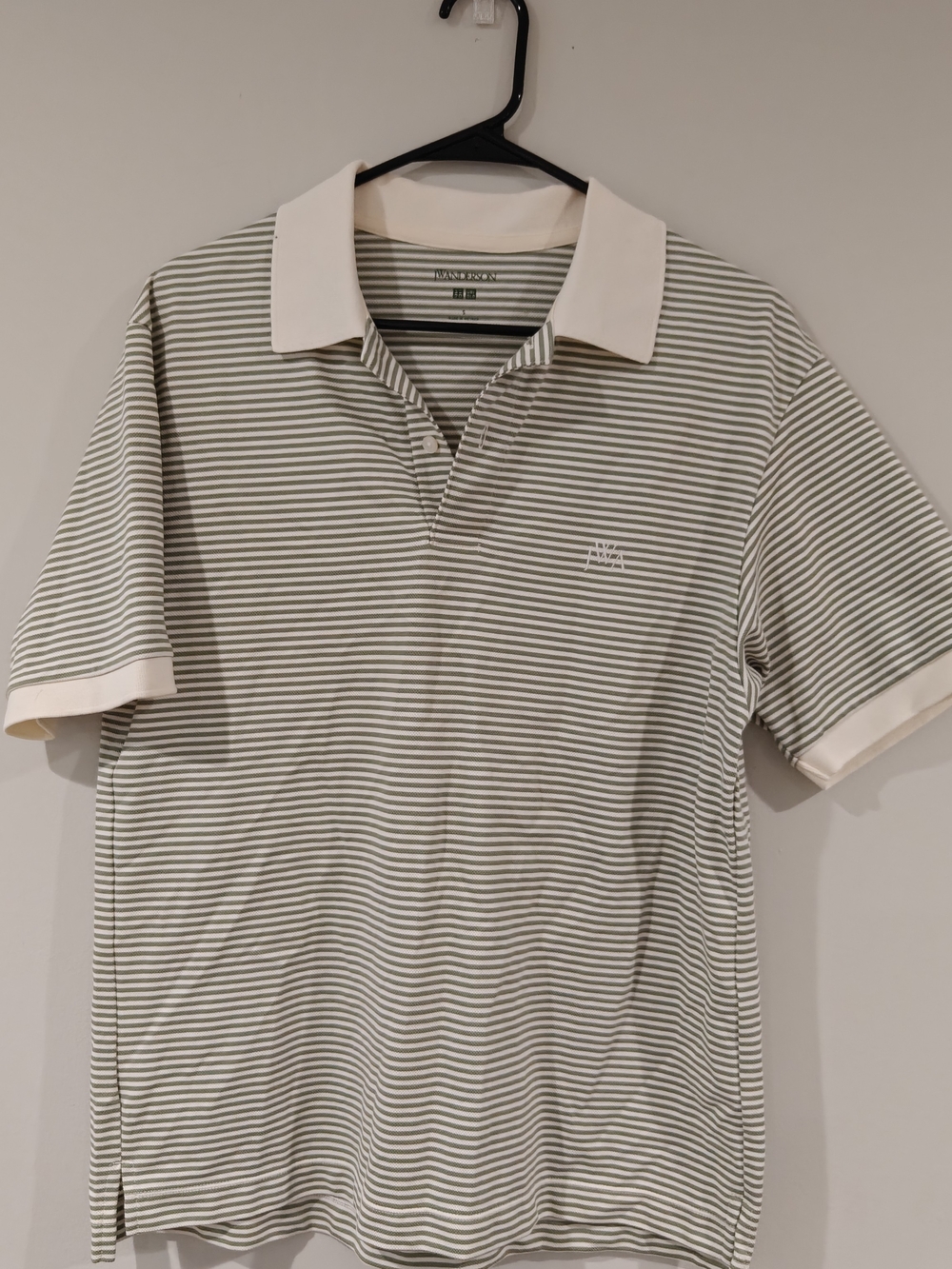 JW ANDERSON & Uniqlo Men's Striped Polo - Cream & Gray